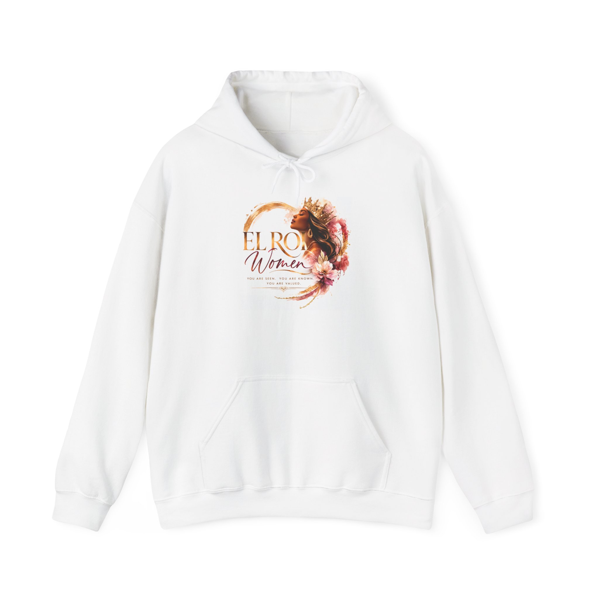 El Roi Women Hoodie | Crown Script Faith Design