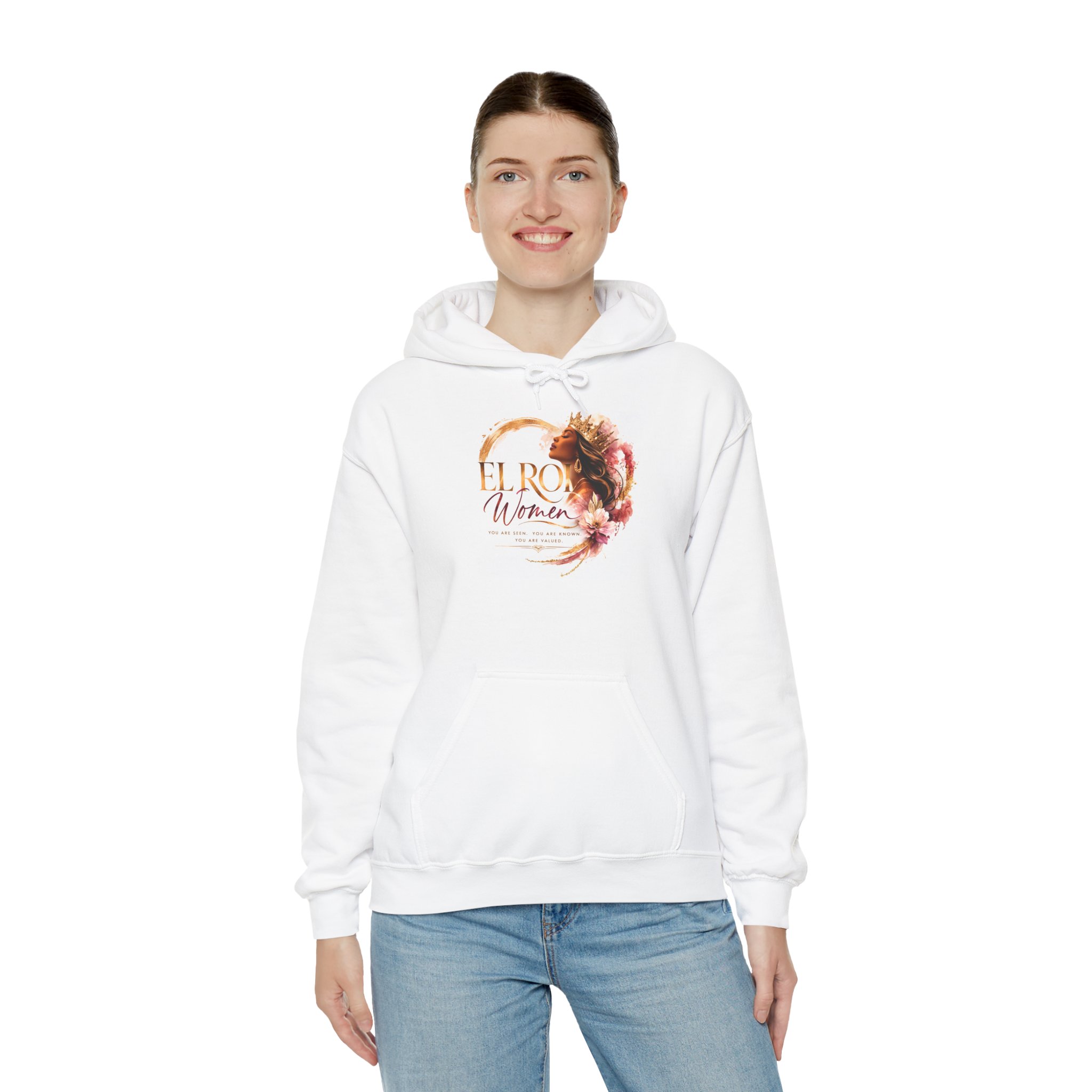 El Roi Women Hoodie | Crown Script Faith Design - Image 5