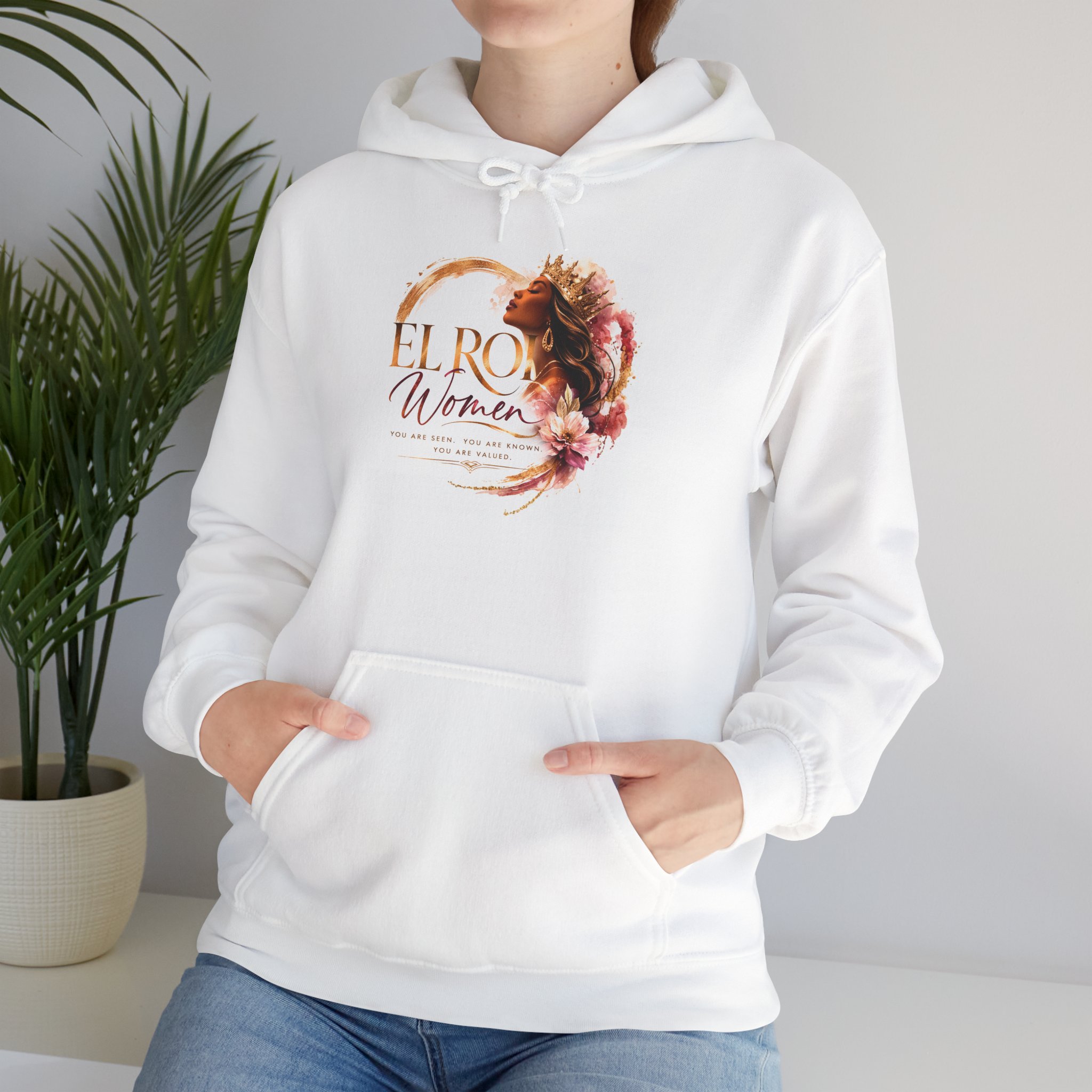 El Roi Women Hoodie | Crown Script Faith Design - Image 8